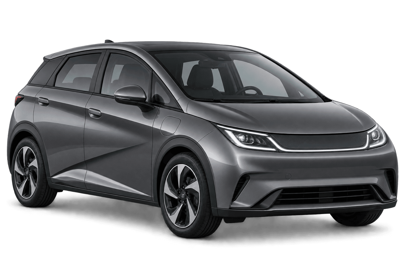 Ilustração de um hatchback elétrico cinza